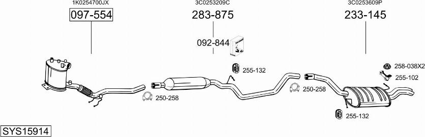 Bosal SYS15914 - Система выпуска ОГ autosila-amz.com