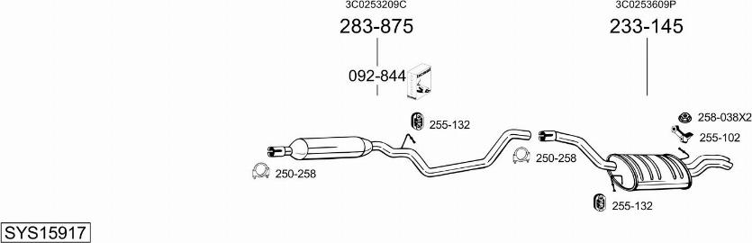 Bosal SYS15917 - Система выпуска ОГ autosila-amz.com