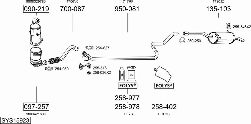 Bosal SYS15923 - Система выпуска ОГ autosila-amz.com