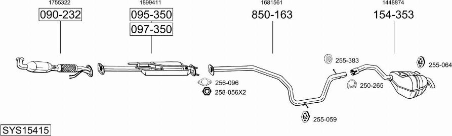 Bosal SYS15415 - Система выпуска ОГ autosila-amz.com