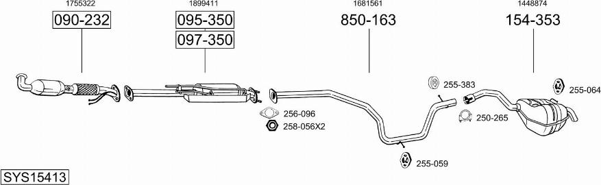 Bosal SYS15413 - Система выпуска ОГ autosila-amz.com