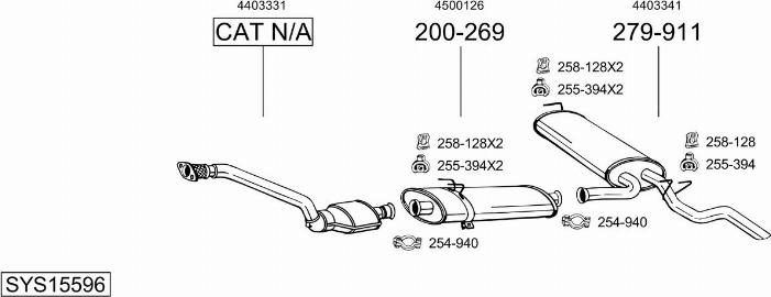 Bosal SYS15596 - Система выпуска ОГ autosila-amz.com