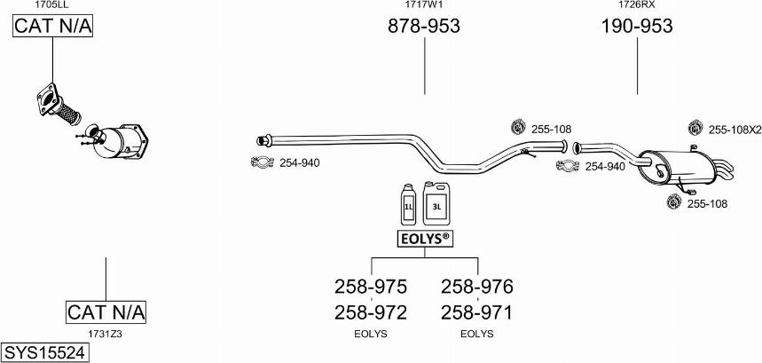 Bosal SYS15524 - Система выпуска ОГ autosila-amz.com