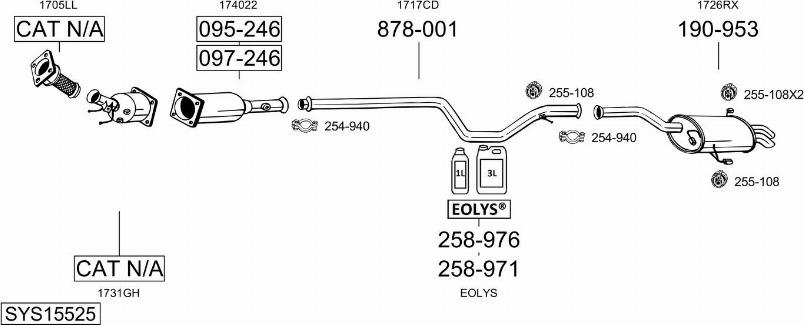 Bosal SYS15525 - Система выпуска ОГ autosila-amz.com