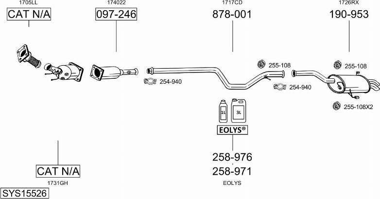 Bosal SYS15526 - Система выпуска ОГ autosila-amz.com