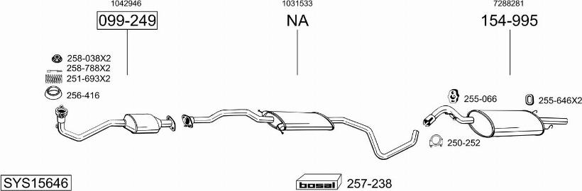 Bosal SYS15646 - Система выпуска ОГ autosila-amz.com