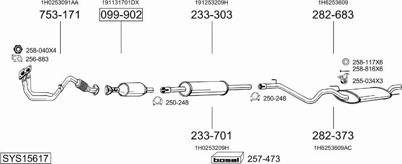 Bosal SYS15617 - Система выпуска ОГ autosila-amz.com