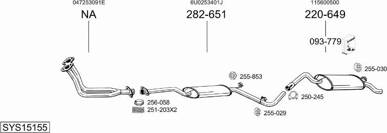 Bosal SYS15155 - Система выпуска ОГ autosila-amz.com