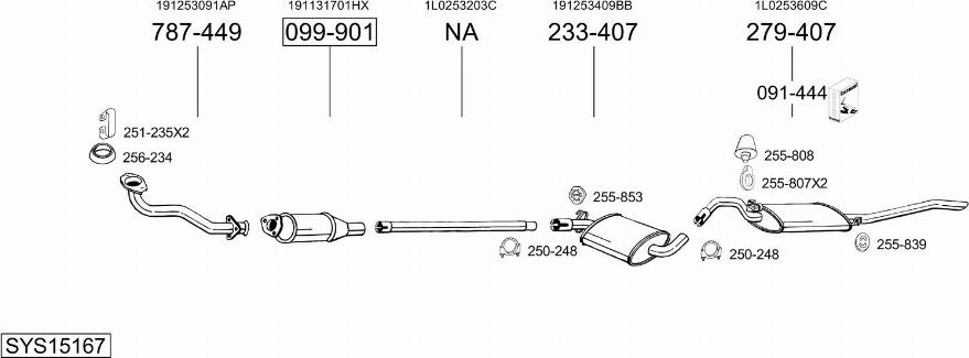 Bosal SYS15167 - Система выпуска ОГ autosila-amz.com