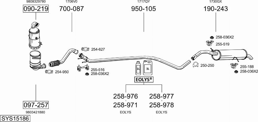 Bosal SYS15186 - Система выпуска ОГ autosila-amz.com