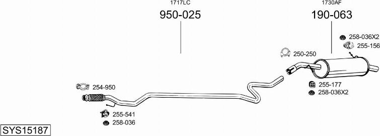 Bosal SYS15187 - Система выпуска ОГ autosila-amz.com