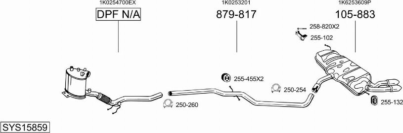 Bosal SYS15859 - Система выпуска ОГ autosila-amz.com