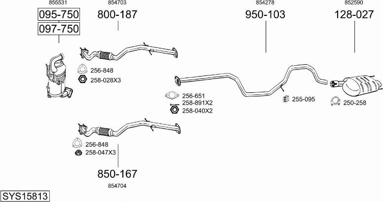 Bosal SYS15813 - Система выпуска ОГ autosila-amz.com