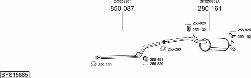 Bosal SYS15885 - Система выпуска ОГ autosila-amz.com