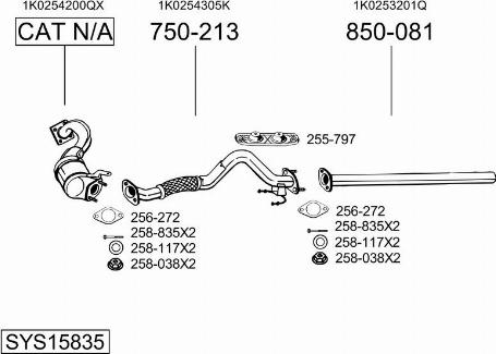 Bosal SYS15835 - Система выпуска ОГ autosila-amz.com