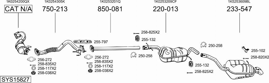 Bosal SYS15827 - Система выпуска ОГ autosila-amz.com