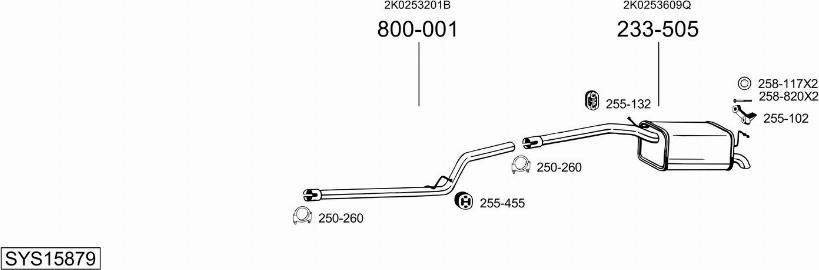 Bosal SYS15879 - Система выпуска ОГ autosila-amz.com