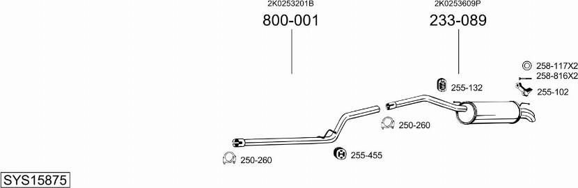 Bosal SYS15875 - Система выпуска ОГ autosila-amz.com