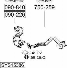 Bosal SYS15386 - Система выпуска ОГ autosila-amz.com