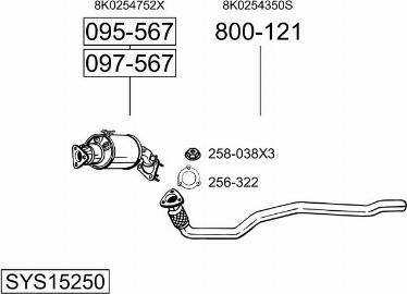 Bosal SYS15250 - Система выпуска ОГ autosila-amz.com