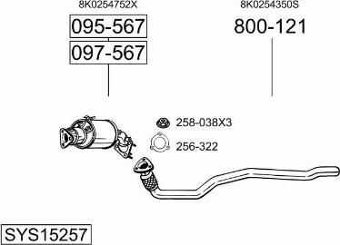 Bosal SYS15257 - Система выпуска ОГ autosila-amz.com