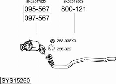 Bosal SYS15260 - Система выпуска ОГ autosila-amz.com