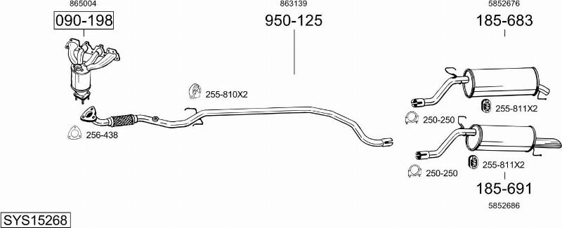 Bosal SYS15268 - Система выпуска ОГ autosila-amz.com