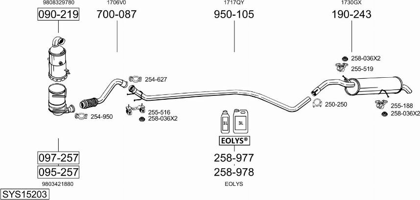 Bosal SYS15203 - Система выпуска ОГ autosila-amz.com