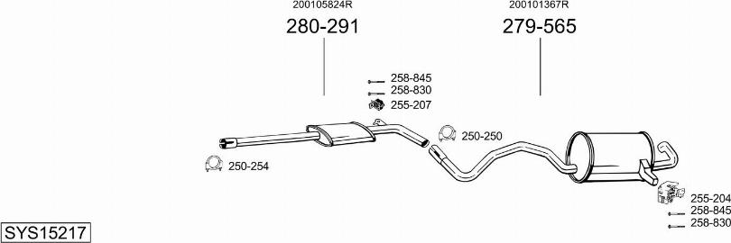 Bosal SYS15217 - Система выпуска ОГ autosila-amz.com