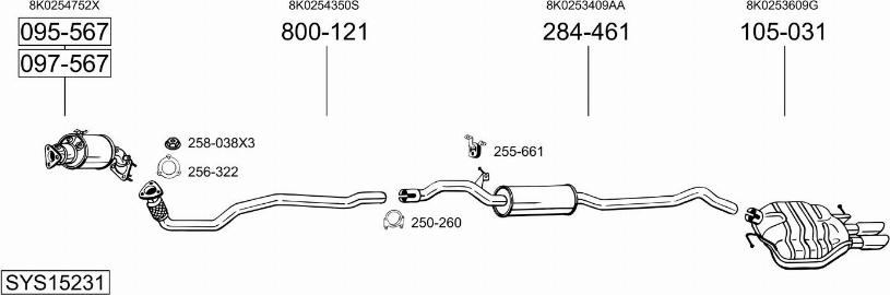 Bosal SYS15231 - Система выпуска ОГ autosila-amz.com