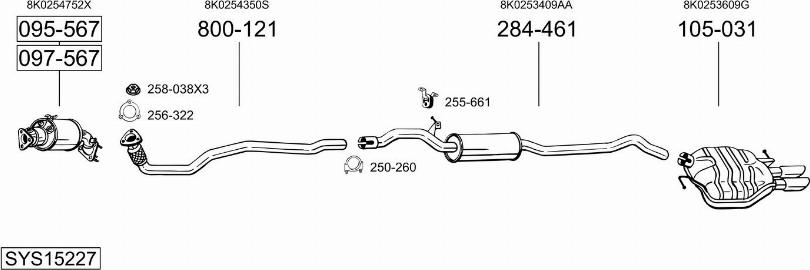 Bosal SYS15227 - Система выпуска ОГ autosila-amz.com