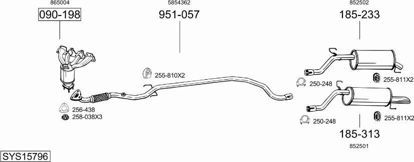 Bosal SYS15796 - Система выпуска ОГ autosila-amz.com