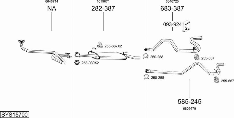 Bosal SYS15700 - Система выпуска ОГ autosila-amz.com