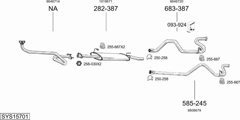 Bosal SYS15701 - Система выпуска ОГ autosila-amz.com