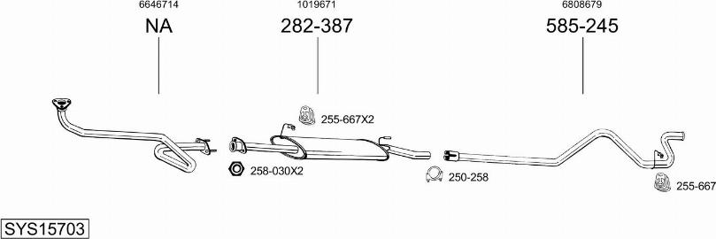 Bosal SYS15703 - Система выпуска ОГ autosila-amz.com