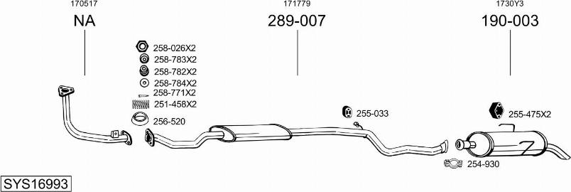 Bosal SYS16993 - Система выпуска ОГ autosila-amz.com