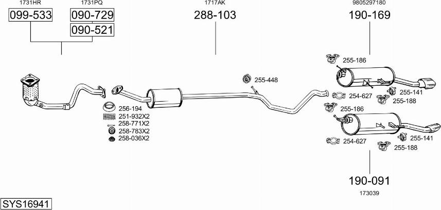 Bosal SYS16941 - Система выпуска ОГ autosila-amz.com