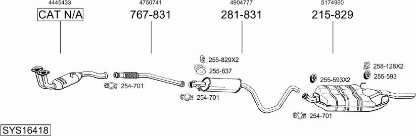 Bosal SYS16418 - Система выпуска ОГ autosila-amz.com