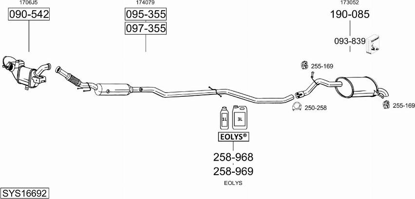 Bosal SYS16692 - Система выпуска ОГ autosila-amz.com