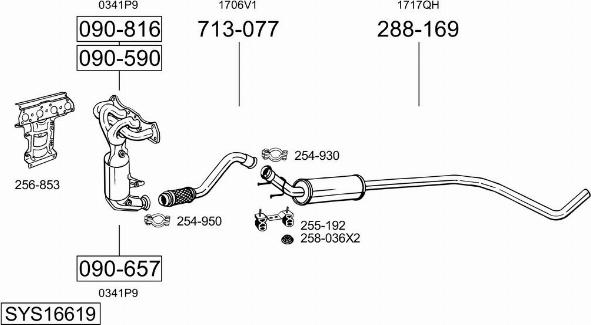 Bosal SYS16619 - Система выпуска ОГ autosila-amz.com