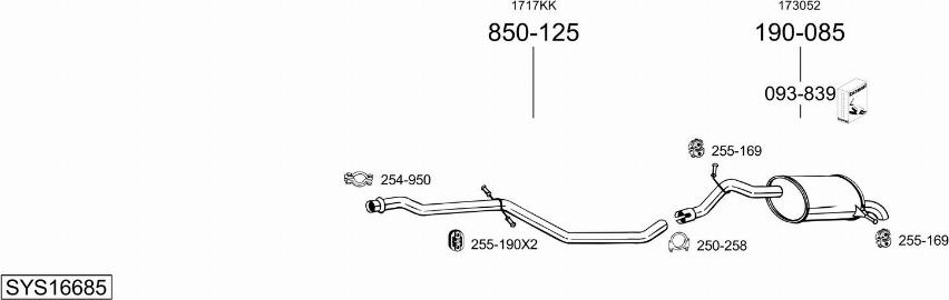 Bosal SYS16685 - Система выпуска ОГ autosila-amz.com