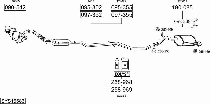 Bosal SYS16686 - Система выпуска ОГ autosila-amz.com