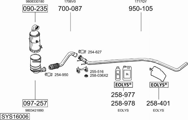 Bosal SYS16006 - Система выпуска ОГ autosila-amz.com