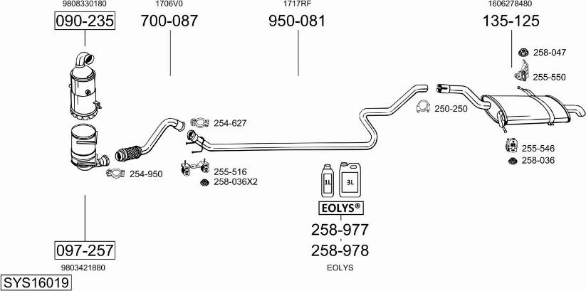 Bosal SYS16019 - Система выпуска ОГ autosila-amz.com