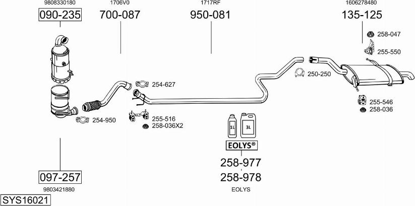 Bosal SYS16021 - Система выпуска ОГ autosila-amz.com