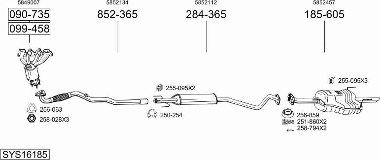 Bosal SYS16185 - Система выпуска ОГ autosila-amz.com