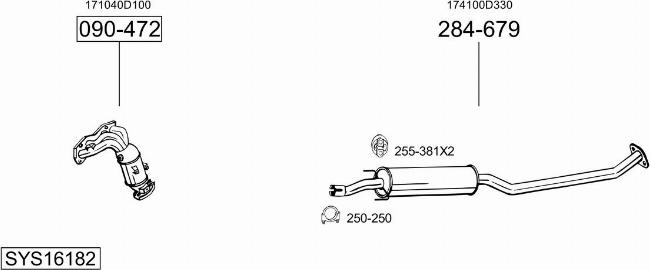 Bosal SYS16182 - Система выпуска ОГ autosila-amz.com