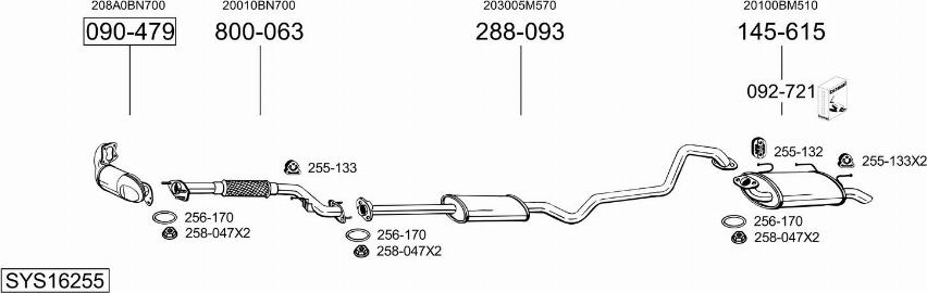 Bosal SYS16255 - Система выпуска ОГ autosila-amz.com