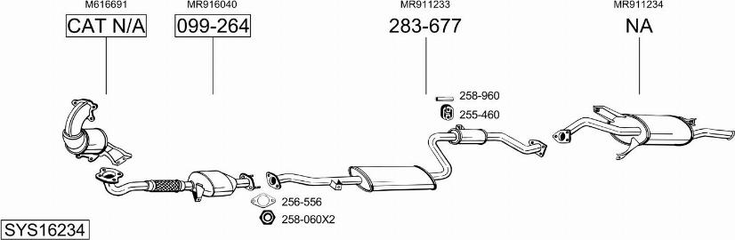 Bosal SYS16234 - Система выпуска ОГ autosila-amz.com