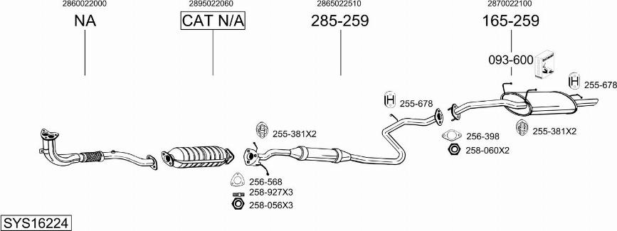 Bosal SYS16224 - Система выпуска ОГ autosila-amz.com